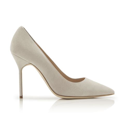 manolo blahnik stone suede pump